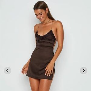 Beginning Boutique Wheatley Brown Mini Dress